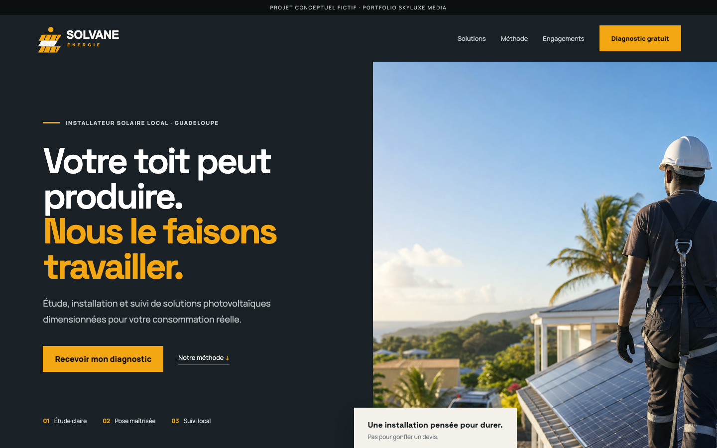 Aperçu du concept de site Solvane Énergie